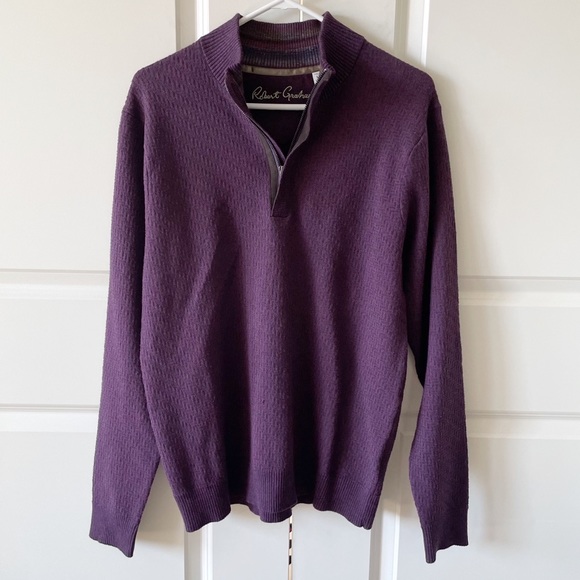 Robert Graham Brennand  Half Zip Pullover Sweater Size Medium - Picture 2 of 8